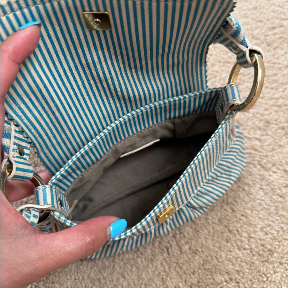 Fendi FF Turquoise Striped Mini Chef Bag - Picture 10 of 13